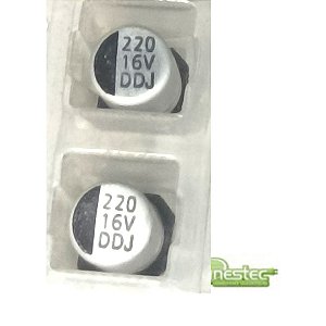 22UF X 35V  CAPACITOR SMD  5,3 X 6,3mm 5 PECAS