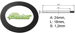 ANEL DE VEDACAO CHATO - M20 - NEOPRENE - 24x18x1,2mm