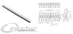 BARRA 40 PINOS  TERMINAIS 90 graus  1X40X11,2 mm