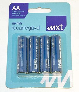 BATERIA / PILHA RECARREGAVEL AA NiMh 1,2V x 2500mAH CARTELA 4 PÇS