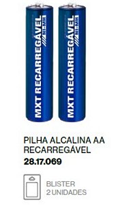 BATERIA / PILHA RECARREGAVEL AA NiMh 1,2V x 2500mAH - CARTELA COM DUAS PÇS