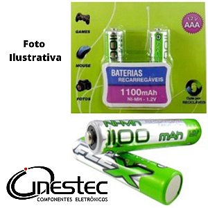 BATERIA RECARREGAVEL 1,2V - 1100mAh AAA - FX-AAA11B2 - PALITO - 2pçs