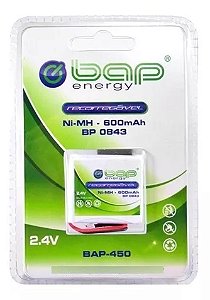 BATERIA RECARREGAVEL 2,4V - 600mAH - BP 0843  TELEFONE SEM FIO