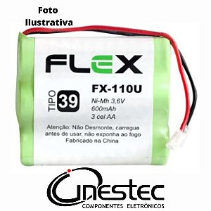 BATERIA RECARREGAVEL 3,6V 600mAh NICD 3 X AA TERMINAL UNIVERSAL FX 110U