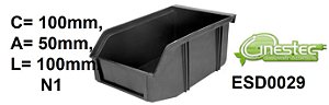 BIN / CAIXA CONDUTIVO N1 PARA ARMAZENAMENTO 50X100X100MM