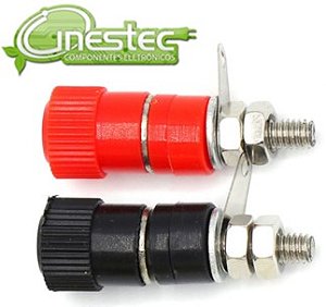 BORNE BANANA 4mm - VERMELHO - (0,38 x 1,28 x 0,14mm)