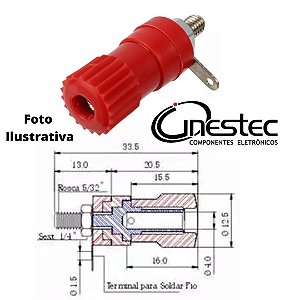 BORNE BANANA 4mm B09 - VERMELHO