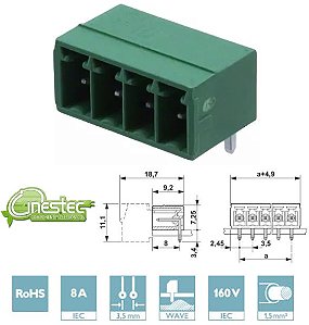 BORNE KRA - HEADER - MC 1,5/ 4-G-3,81 - MACHO