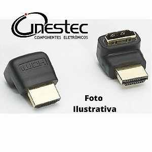 ADAPTADOR EMENDA HDMI MACHO x HDMI FEMEA EM "L" GOLD 90°