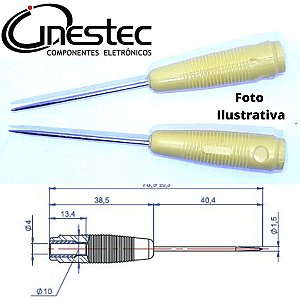 ADAPTADOR PONTA DE PROVA AGULHA BBC PARA TESTE - AMARELO
