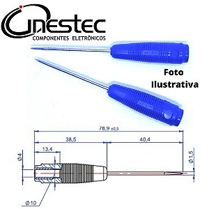 ADAPTADOR PONTA DE PROVA AGULHA BBC PARA TESTE - AZUL