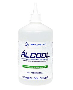 ALCOOL PARA LIMPEZA DE ELETRONICOS E PCI IMPLASTEC 500 ml
