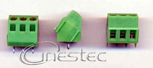 BORNE KRE 3 PONTOS VERDE 45 graus 15,9 mm  TBY2003V TERMINAL BLOCK