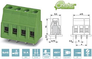 BORNE KRE MKDSN 2,5/ 4, 5,0, 180 graus
