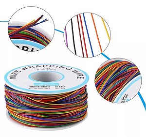 CABO  FIO WIRE WRAP 30AWG  O METRO COM 8 CORES (8M)