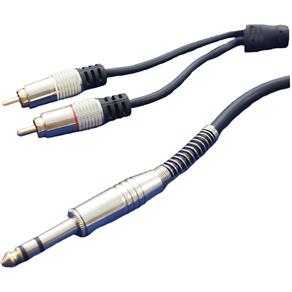 CABO 1P10ST X 2RCA  1,8M PROFISSIONAL  CABO DE 5MM PRETO