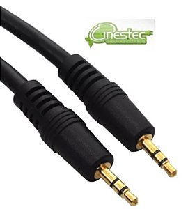 CABO 1P2ST   1P2ST  3m  PRETO  PLUGS DOURADOS