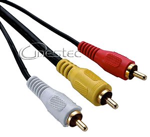 CABO 3RCA 3RCA  3m COM COAXIAL NO AMARELO