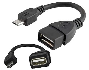 CABO ADAPTADOR USB FEMEA PARA MICRO USB MACHO V8 OTG