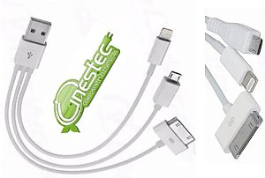 CABO CARREGADOR USB PARA MICROUSB V8  IPHONE IPHONE LIGHTNING