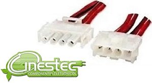 CABO CHICOTE 4 VIAS 1mm  PAR MACHO  FEMEA 27CM  25A