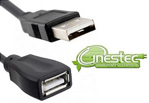 CABO EXTENSÃO USB 2.0  A MACHO X A FEMEA PRETO  2M