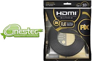CABO FLAT HDMI M X HDMI M 4K V2.0(3D) 19 VIAS GOLD 10 metros  HDR