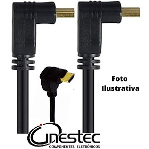 CABO HDMI M x HDMI M 90° - 4K V2.0 3D 19+1P ULTRA HD GOLD 30AWG - 2m