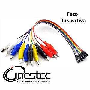 CABO JUMPER FEMEA COM GARRA JACARE - 30cm KIT COM 10 CABOS PARA PROTOTIPOS