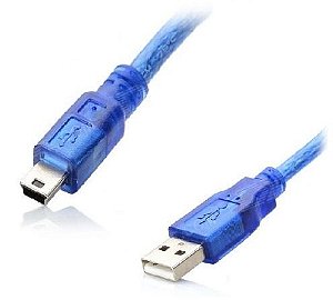 CABO USB A MACHO X MINI USB AZUL 0,5m  PARA ARDUINOS E SHIELDS