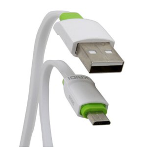 CABO USB x MICRO USB CARGA 2,1A  1metro BRANCO