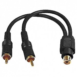 CABO Y 1RCA FEMEA 2RCA MACHO PRETO 0,25M