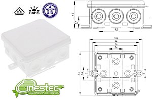 CAIXA JUNCAO KA 012LG - 86X86X41mm, PP, CINZA