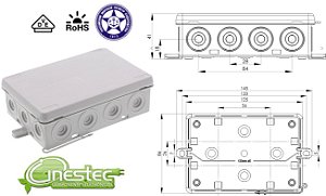 CAIXA JUNCAO KA 016LG - 125X86X41mm, PP, CINZA