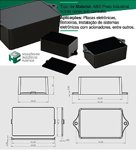 CAIXA PLASTICA PI-64 - 64 X 44 X 26MM