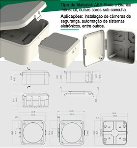 CAIXA PLASTICA PI-C112 - 112 X 112 X 54MM - SEM VEDAÇÃO E PARAFUSOS