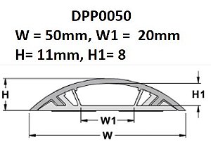 CANALETA PARA PISO AUTO ADESIVO 50X11 MM - CINZA, 1M