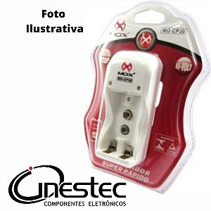 CARREGADOR BATERIA PILHA 2 AA OU 2 AAA OU 1 BATERIA 9V / BIVOLT MO-CP30