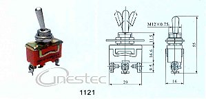 CHAVE ALAVANCA  2P 3T 15A 250V  KN 1121