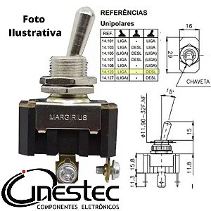 CHAVE ALAVANCA MG  UNIPOLAR 2P 2T 15A - 14123
