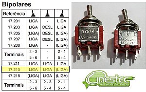 CHAVE ALAVANCA MG 6T 3P - 3A / 120VCA OU 1A / 250VCA 17213