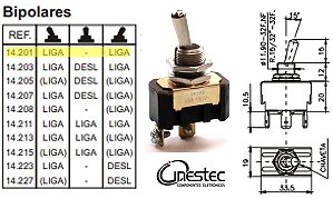 CHAVE ALAVANCA MG BIPOLAR 6T 15A 120V 14201