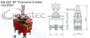 CHAVE ALAVANCA PULSANTE  3P 6T 15A X 250V  KN 223