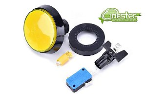 CHAVE BOTAO ARCADE ILUMINACAO 60mm AMARELO 12V  COM MICROSWITCH 2T 6A