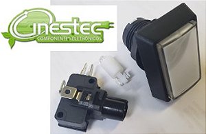 CHAVE BOTAO COM MICROSWITCH 2T 16A 250V PBS-34 BRANCO