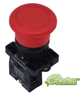 CHAVE BOTÃO DE EMERGENCIA COGUMELO XB2 ES542 COM TRAVA gira destrava