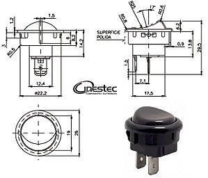 CHAVE GANGORRA  MG PULSANTE  2T 6A UNIPOLAR 16127  M2FT4FE3S