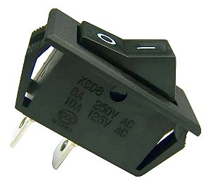 CHAVE GANGORRA 2P 2T 6A 250V SEM MARCACAO KCD6-101 PRETO