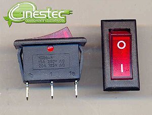 CHAVE GANGORRA 2P 3T 15A VERMELHO COM MARCACAO KCD2-102N