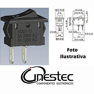 CHAVE GANGORRA MINI 2P 2T 2A PR KCD11-101 - COM MARCACAO